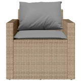 Set Divano da Giardino 4 pz con Cuscini Beige in Polyrattan