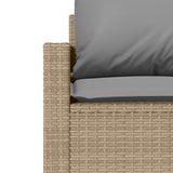 Set Divano da Giardino 4 pz con Cuscini Beige in Polyrattan