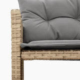 Divano Giardino con Tavolo e Cuscini a L Beige Misto Polyrattan