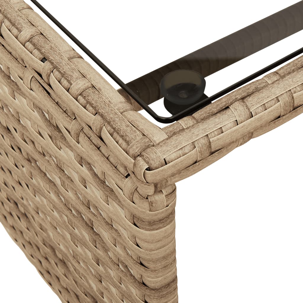 Divano Giardino con Tavolo e Cuscini a L Beige Misto Polyrattan