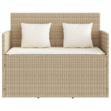 Panca da Giardino con Cuscini Beige in Polyrattan