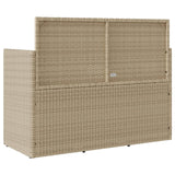 Panca da Giardino con Cuscini Beige in Polyrattan