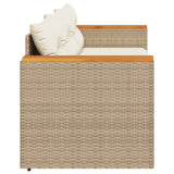 Divano da Giardino con Cuscini a 3 Posti Beige in Polyrattan