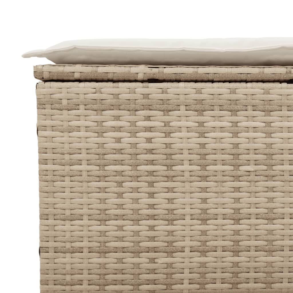 Divano da Giardino con Cuscini a 3 Posti Beige in Polyrattan