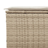 Divano da Giardino con Cuscini a 3 Posti Beige in Polyrattan