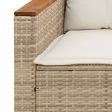 Divano da Giardino con Cuscini a 3 Posti Beige in Polyrattan