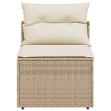 Divani Giardino Senza Braccioli con Cuscini 2 Beige Polyrattan