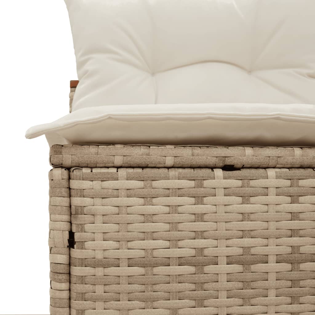 Divani Giardino Senza Braccioli con Cuscini 2 Beige Polyrattan