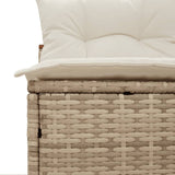 Divani Giardino Senza Braccioli con Cuscini 2 Beige Polyrattan