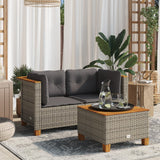 Divani Angolari da Giardino con Cuscini 2pz Polyrattan Grigio