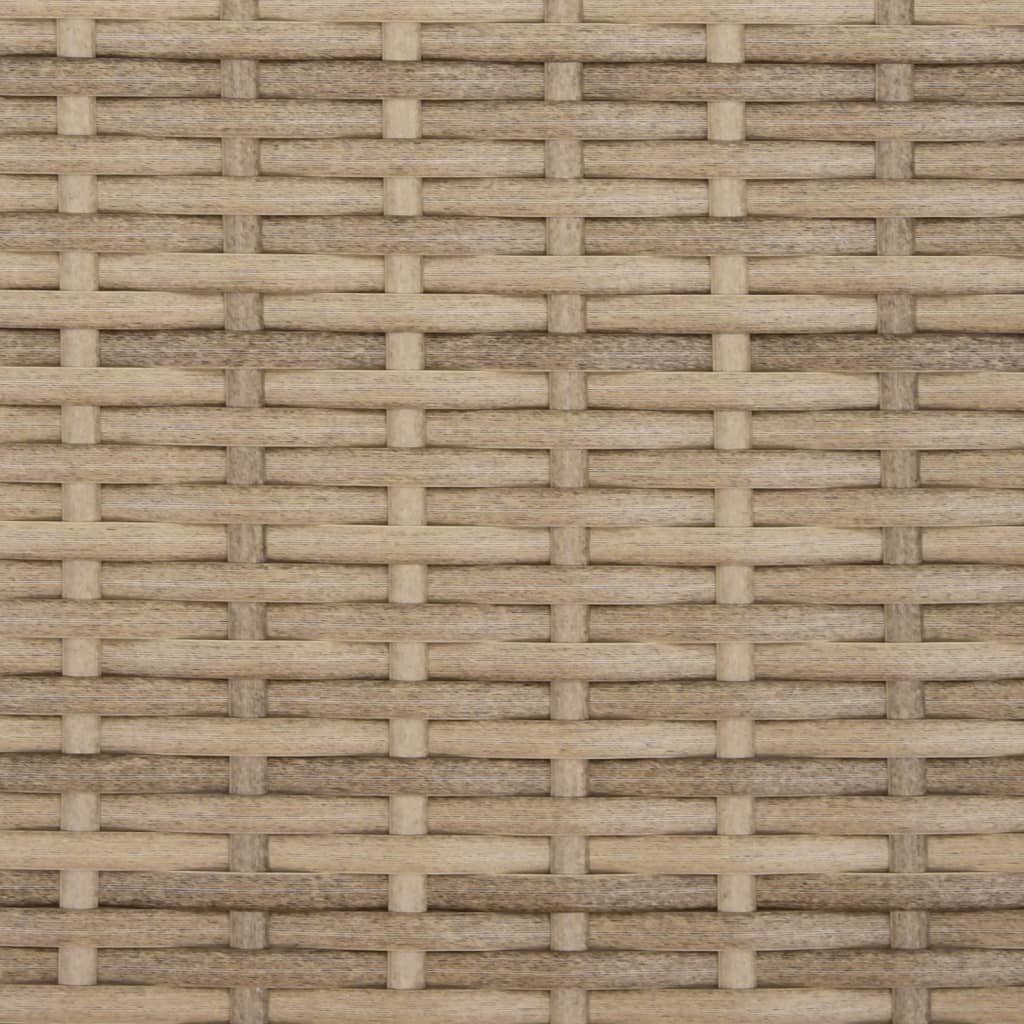 Divano da Giardino 2 Posti con Sgabelli Beige in Polyrattan