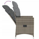 Sedie da Giardino Reclinabili 2 pz e Cuscini Grigio Polyrattan