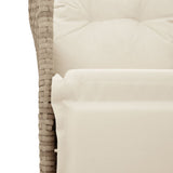 Sedia Reclinabile da Giardino con Cuscini Beige in Polyrattan