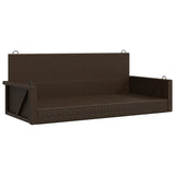 Panchina a Dondolo Marrone 119x56x48 cm in Polyrattan