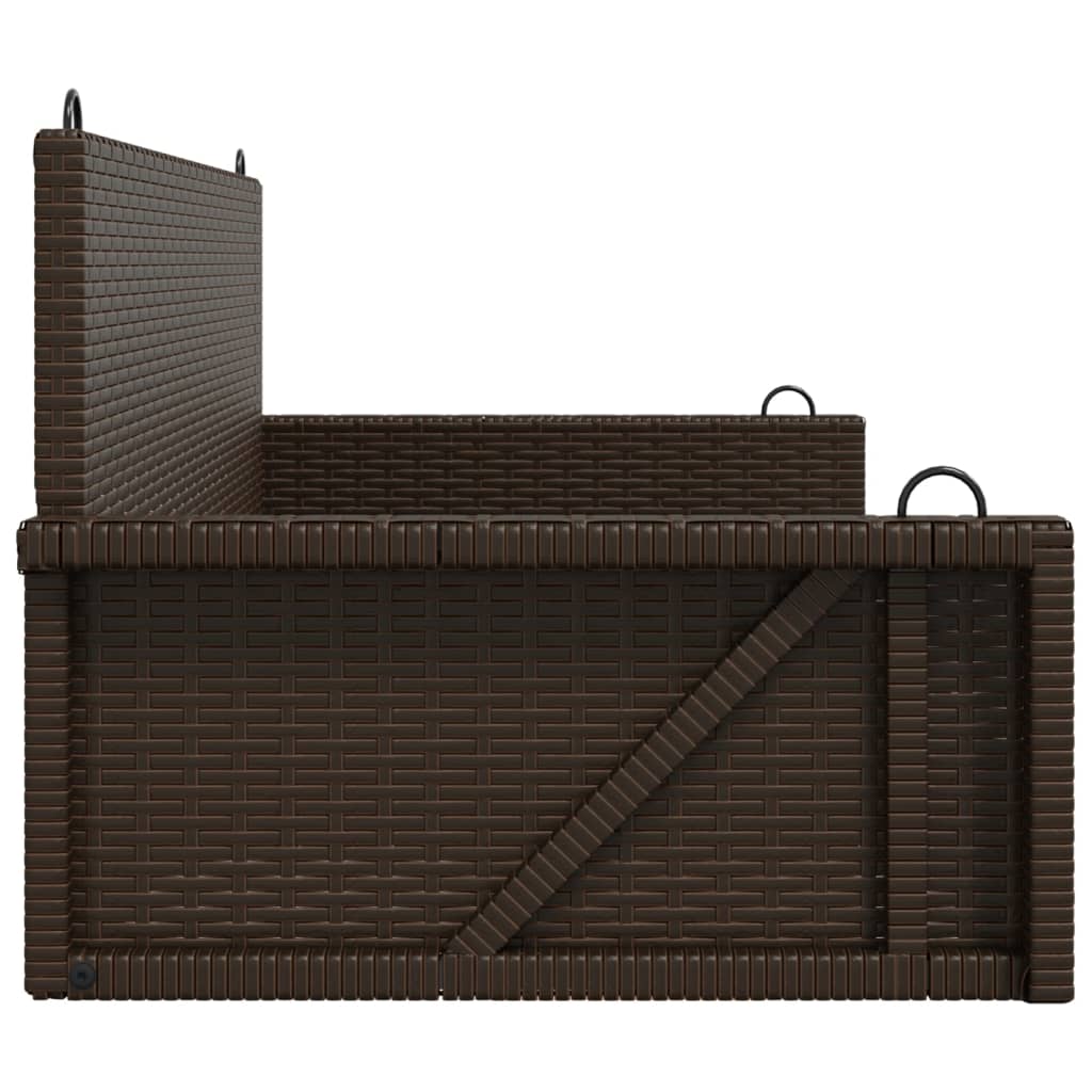 Panchina a Dondolo Marrone 119x56x48 cm in Polyrattan