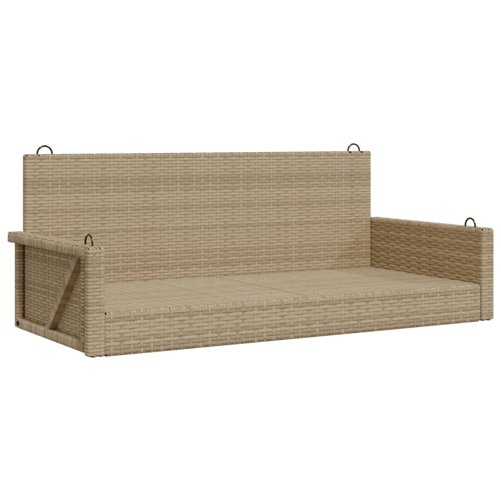 Panchina a Dondolo Beige 119x56x48 cm in Polyrattan