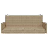 Panchina a Dondolo Beige 119x56x48 cm in Polyrattan