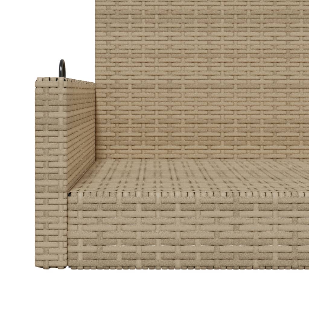 Panchina a Dondolo Beige 119x56x48 cm in Polyrattan