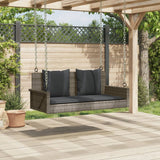 Panchina Dondolo con Cuscini Grigia 119x56x48 cm in Polyrattan