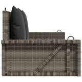 Panchina Dondolo con Cuscini Grigia 119x56x48 cm in Polyrattan