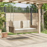 Panchina a Dondolo con Cuscini Beige 119x56x48 cm in Polyrattan