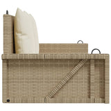 Panchina a Dondolo con Cuscini Beige 119x56x48 cm in Polyrattan