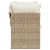 Divano da Giardino con Cuscini a 2 Posti Beige in Polyrattan