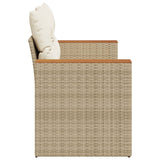 Divano da Giardino con Cuscini a 2 Posti Beige in Polyrattan