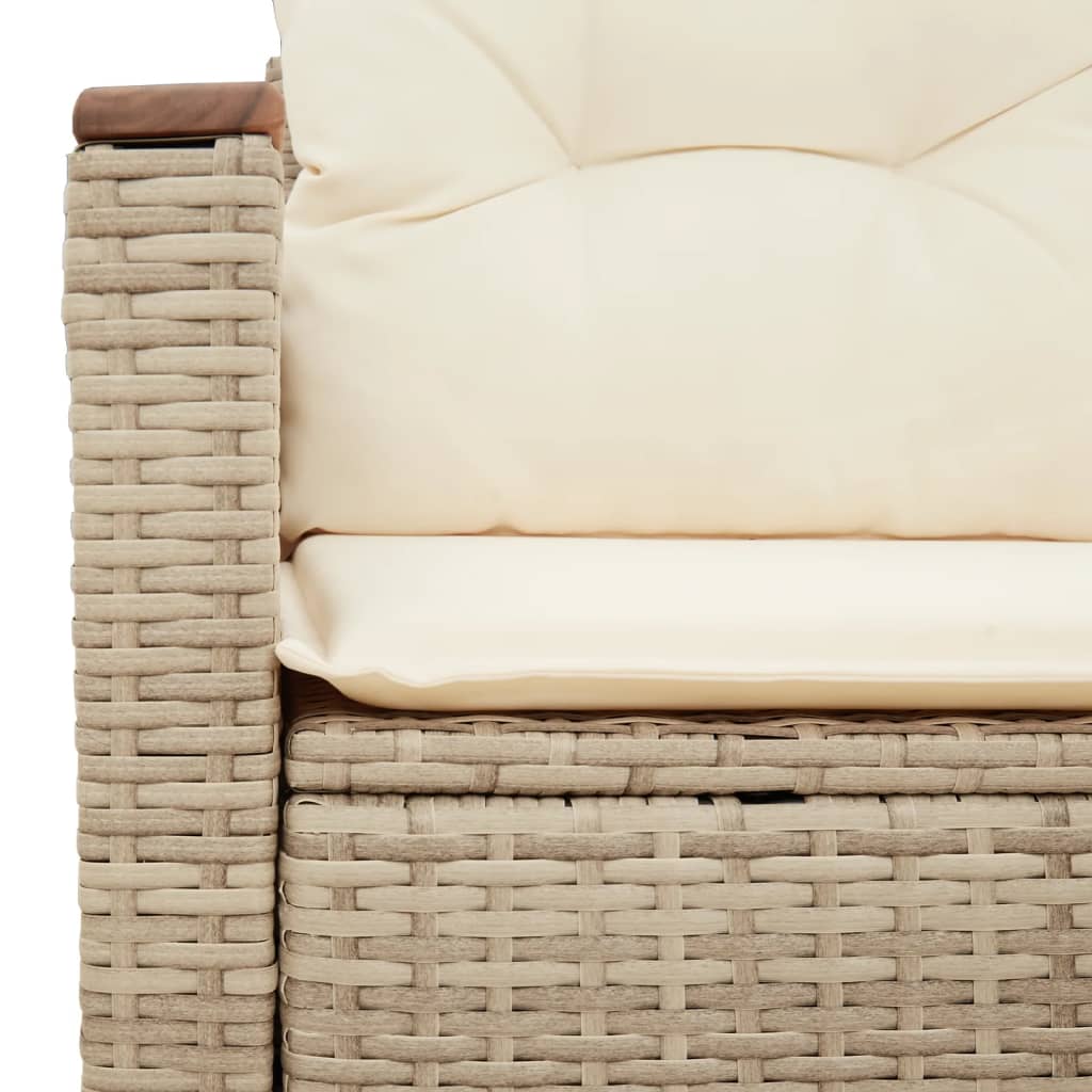 Divano da Giardino con Cuscini a 2 Posti Beige in Polyrattan