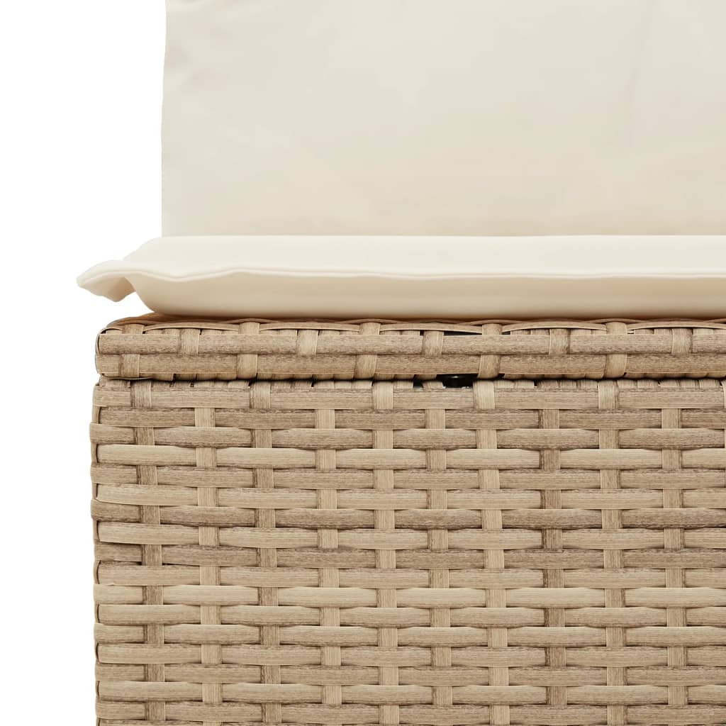 Divano da Giardino con Cuscini a 3 Posti Beige in Polyrattan