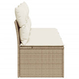 Divano da Giardino con Cuscini a 3 Posti Beige in Polyrattan