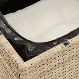 Divano da Giardino con Cuscini a 3 Posti Beige in Polyrattan