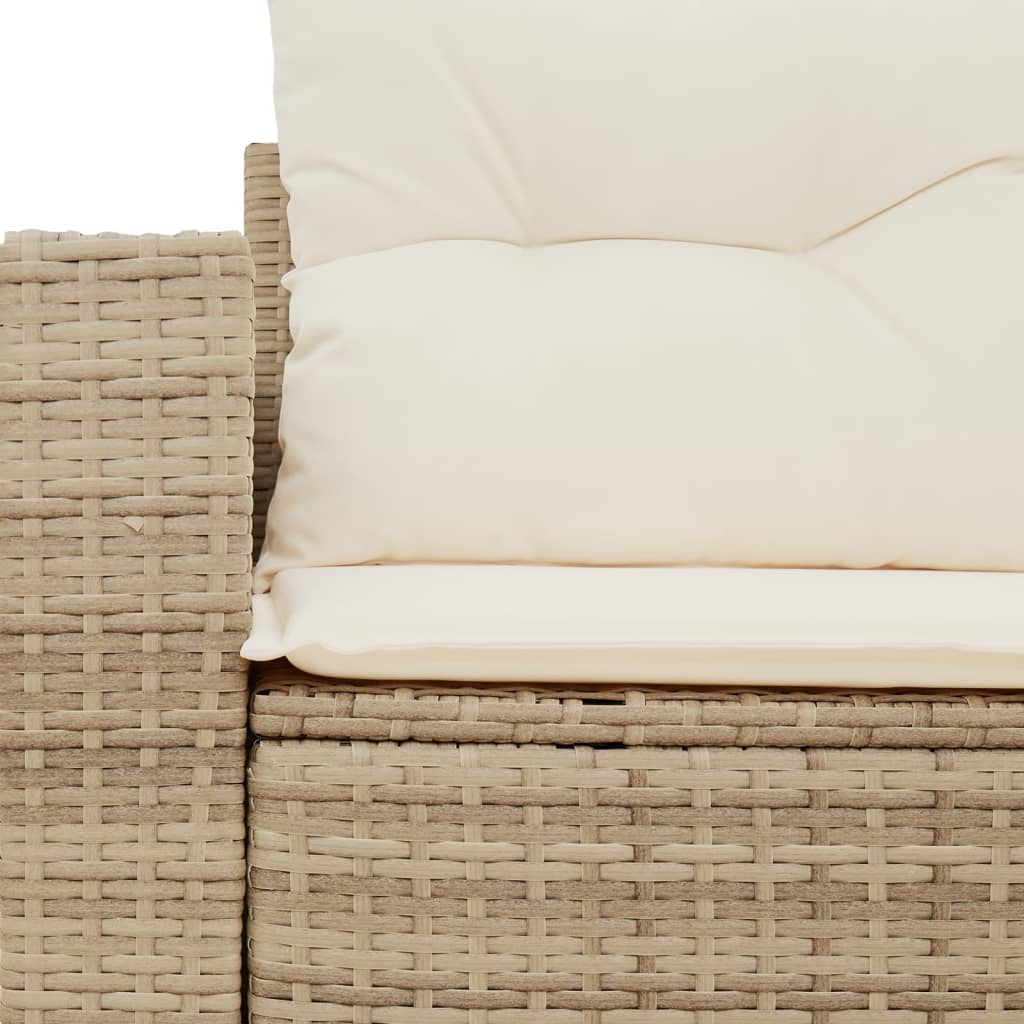 Divano da Giardino con Cuscini a 2 Posti Beige in Polyrattan