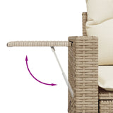 Divano da Giardino con Cuscini a 2 Posti Beige in Polyrattan