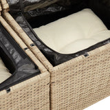 Divano da Giardino con Cuscini a 2 Posti Beige in Polyrattan