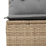 Divano da Giardino con Cuscini a 2 Posti Beige in Polyrattan