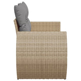 Divano da Giardino con Cuscini a 2 Posti Beige in Polyrattan