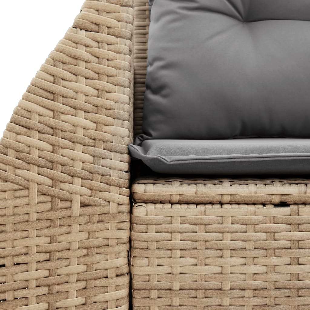 Divano da Giardino con Cuscini a 2 Posti Beige in Polyrattan