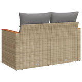 Divano da Giardino con Cuscini a 2 Posti Beige in Polyrattan