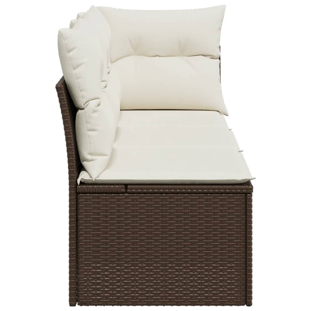 <em>vidaXL Divano da Giardino a 3 Posti con Cuscini in Polyrattan Marrone</em>