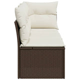 <em>vidaXL Divano da Giardino a 3 Posti con Cuscini in Polyrattan Marrone</em>