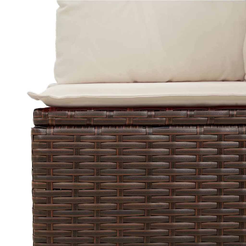 <em>vidaXL Divano da Giardino a 3 Posti con Cuscini in Polyrattan Marrone</em>