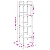 Libreria a 4 Ripiani Nera 35x30x138,5 cm in Legno Multistrato