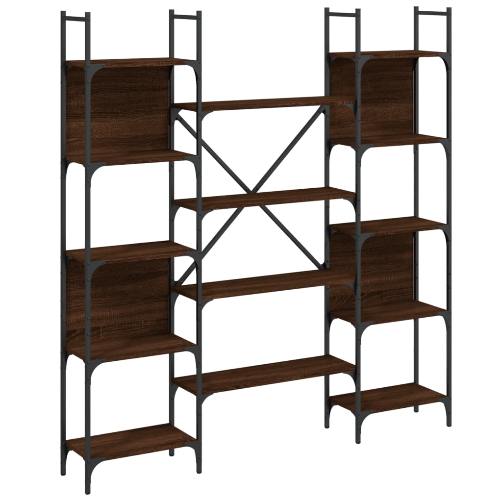 Libreria Rovere Marrone 155,5x24x166,5 cm in Legno Multistrato