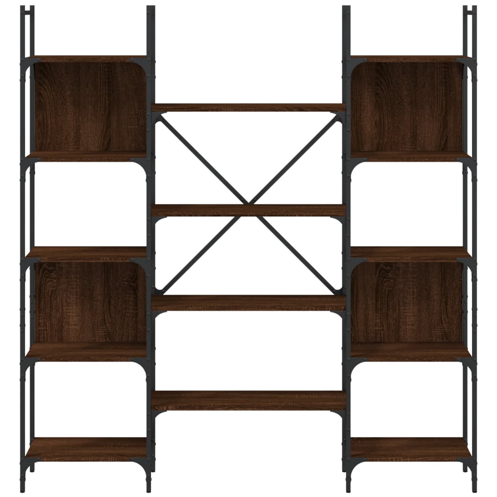 Libreria Rovere Marrone 155,5x24x166,5 cm in Legno Multistrato