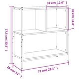 Libreria Nera 72x28x77,5 cm in Legno Multistrato