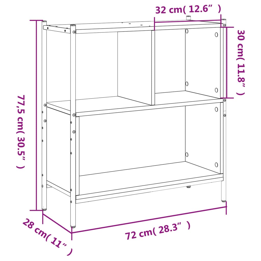 Libreria Rovere Sonoma 72x28x77,5 cm in Legno Multistrato