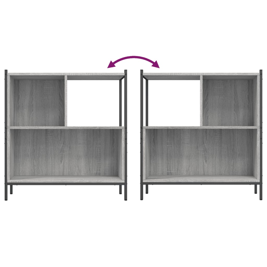 Libreria Grigio Sonoma 72x28x77,5 cm in Legno Multistrato