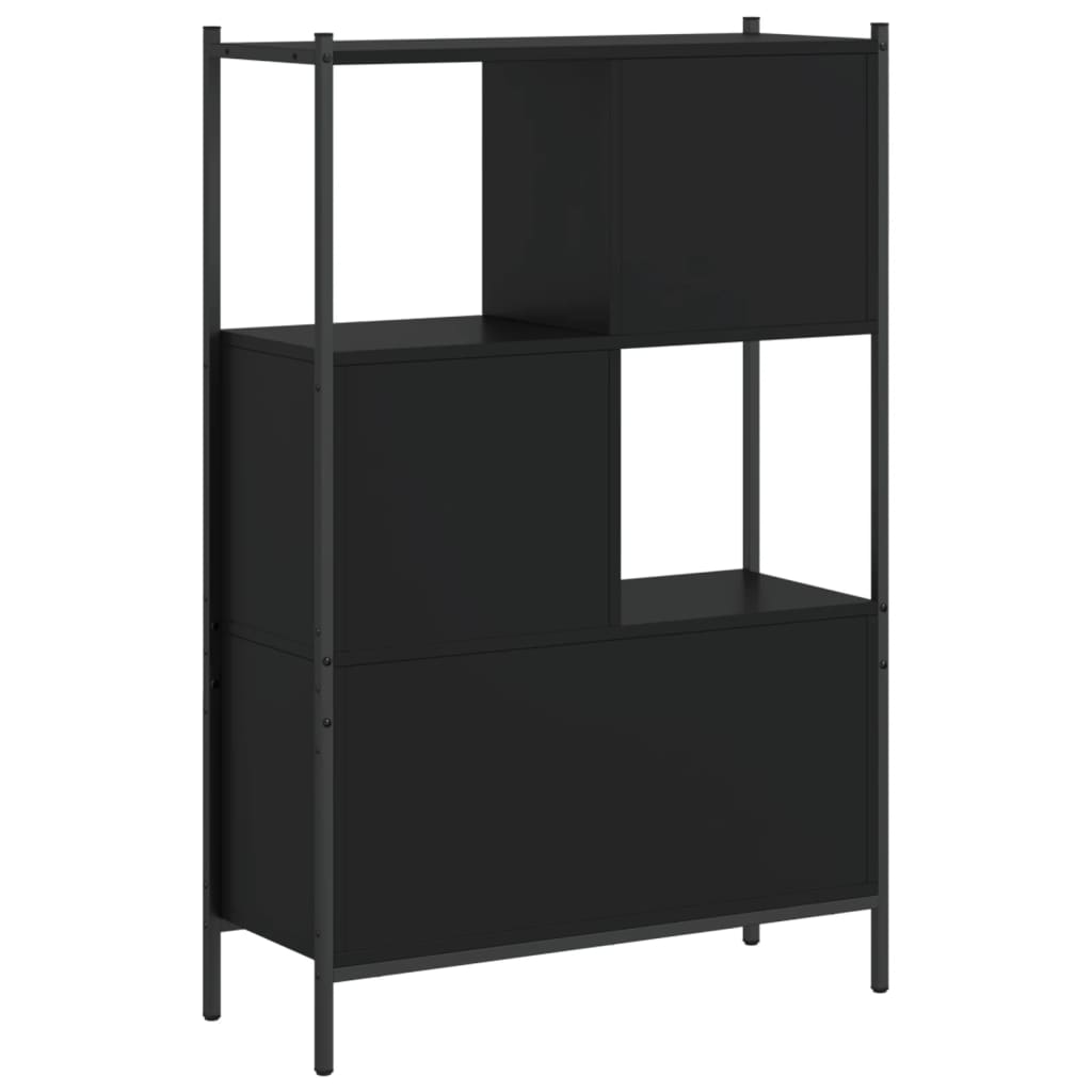 Libreria Nera 72x28x109 cm in Legno Multistrato