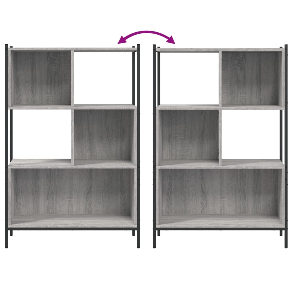 Libreria Grigio Sonoma 72x28x109 cm in Legno Multistrato